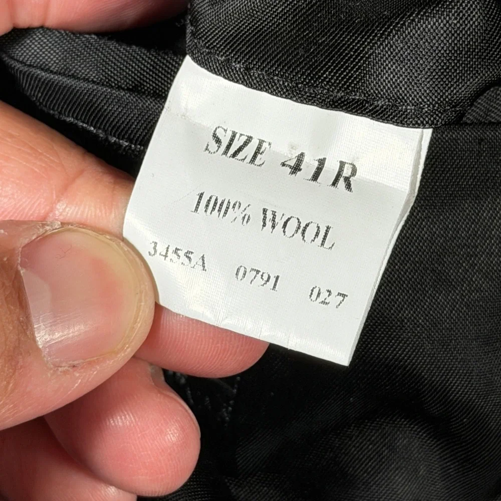 Jos. A. Bank Mens 41R Blazer Charcoal Gray 100%‎ Wool 2-Button Sport Coat 3455A